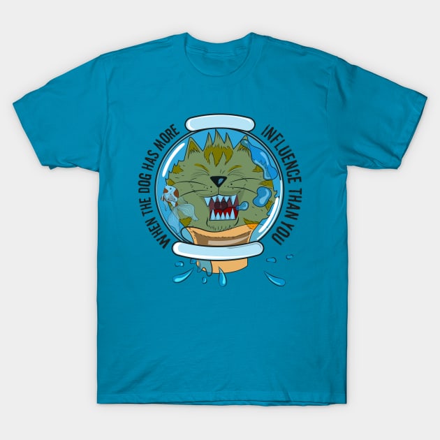 cat into a fishbolw T-Shirt by HarlinDesign